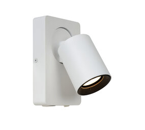Lucide NIGEL - Bedlamp / Wandlamp - LED Dim to warm - CCT - GU10 - 1x5W 2200K/3000K - Met USB oplaadpunt - Wit