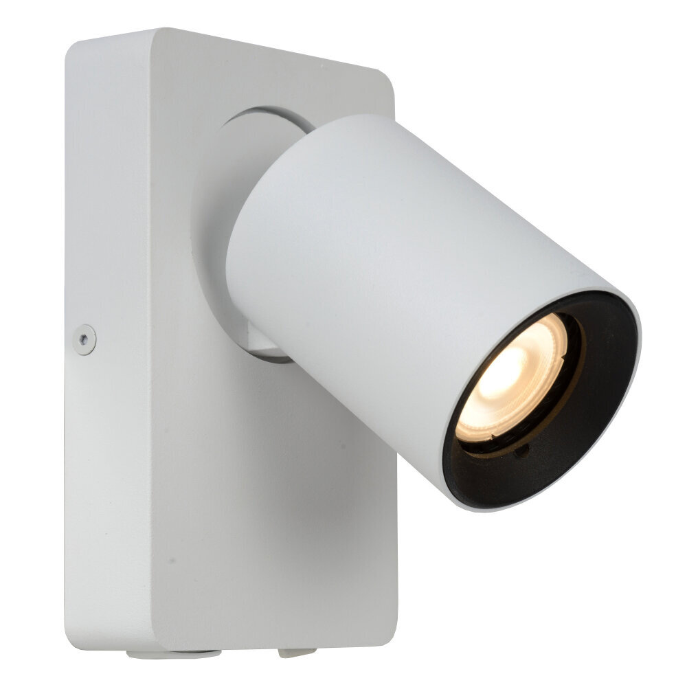 Lucide NIGEL - Bedlamp / Wandlamp - LED Dim to warm - CCT - GU10 - 1x5W 2200K/3000K - Met USB oplaadpunt - Wit
