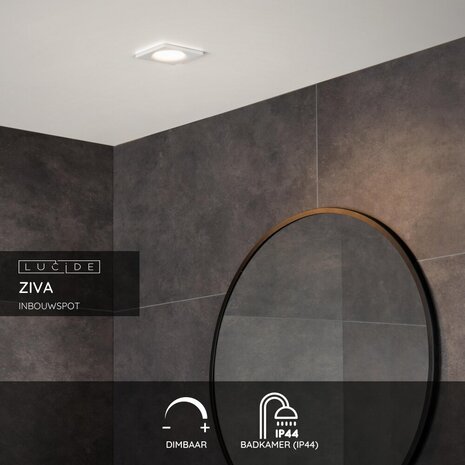 Lucide ZIVA - Inbouwspot Badkamer - 1xGU10 - IP44 - Wit Lucide ZIVA - Inbouwspot Badkamer - 1xGU10 - IP44 - Wit