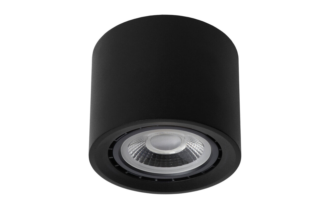 Lucide FEDLER - Plafondspot - Ø 12 cm - LED Dim to warm - GU10 (ES111) - 1x12W 2200K/3000K - Zwart