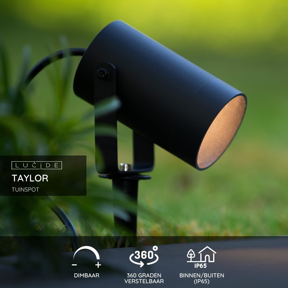 Lucide TAYLOR - Tuinspot - Ø 10 cm - 1xGU10 (MR16) - IP65 - Zwart Lucide TAYLOR - Tuinspot - Ø 10 cm - 1xGU10 (MR16) - IP65 - Zwart