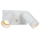 Lucide TAYLOR - Wandspot / Wandlamp Binnen/Buiten - 2xGU10 - IP54 - Bewegingssensor - Wit Lucide TAYLOR - Wandspot / Wandlamp Binnen/Buiten - 2xGU10 - IP54 - Bewegingssensor - Wit