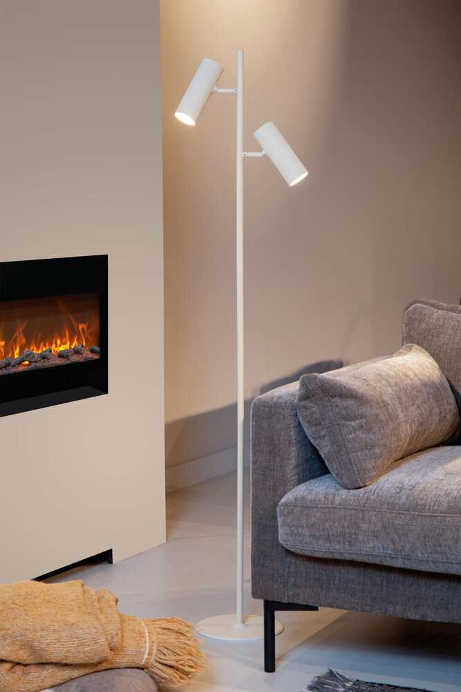 Lucide CLUBS - Vloerlamp - 2xGU10 - Wit Lucide CLUBS - Vloerlamp - 2xGU10 - Wit