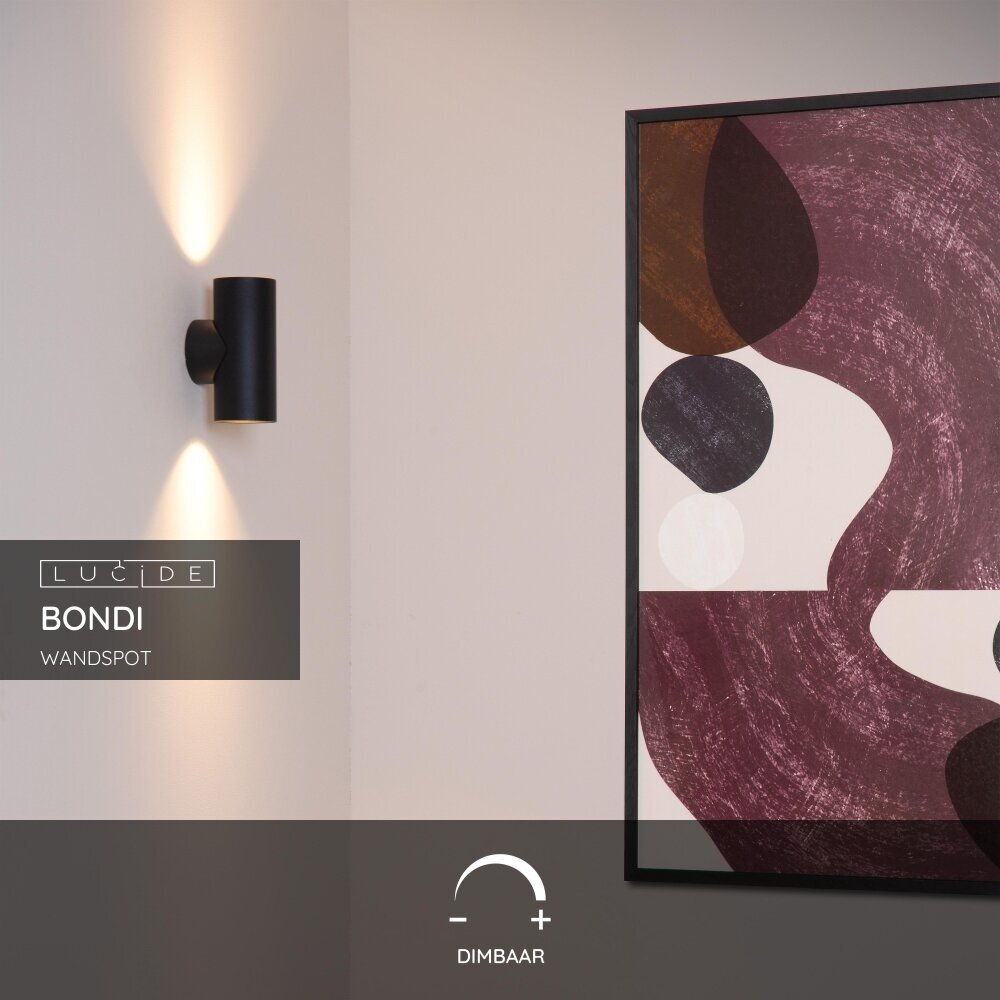 Lucide BONDI - Wandspot / Wandlamp - 2xGU10 (MR16) - Zwart Lucide BONDI - Wandspot / Wandlamp - 2xGU10 (MR16) - Zwart