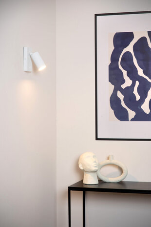 Lucide CLUBS - Bedlamp / Wandlamp - 1xGU10 - Wit Lucide CLUBS - Bedlamp / Wandlamp - 1xGU10 - Wit