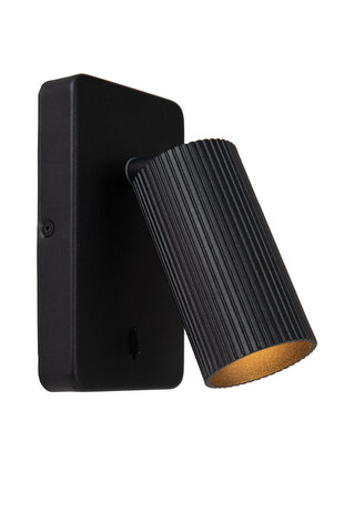 Lucide CLUBS - Bedlamp / Wandlamp - 1xGU10 - Zwart Lucide CLUBS - Bedlamp / Wandlamp - 1xGU10 - Zwart