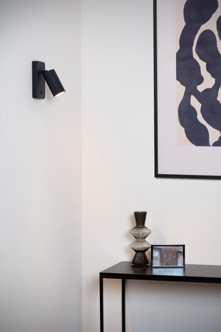 Lucide CLUBS - Bedlamp / Wandlamp - 1xGU10 - Zwart Lucide CLUBS - Bedlamp / Wandlamp - 1xGU10 - Zwart