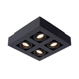 Lucide XIRAX - Plafondspot - LED Dim to warm - GU10 - 4x5W 2200K/3000K - Zwart