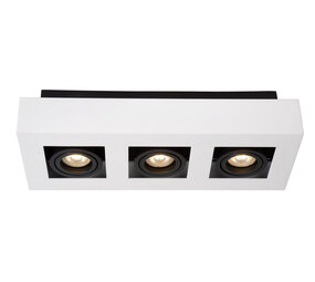 Lucide XIRAX - Plafondspot - LED Dim to warm - GU10 - 3x5W 2200K/3000K - Wit Lucide XIRAX - Plafondspot - LED Dim to warm - GU10 - 3x5W 2200K/3000K - Wit