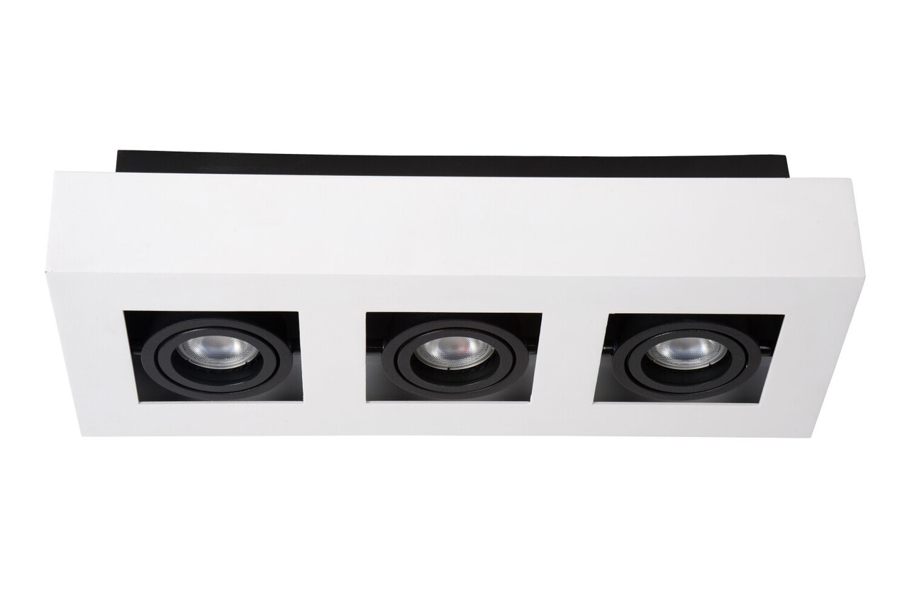 Lucide XIRAX - Plafondspot - LED Dim to warm - GU10 - 3x5W 2200K/3000K - Wit Lucide XIRAX - Plafondspot - LED Dim to warm - GU10 - 3x5W 2200K/3000K - Wit