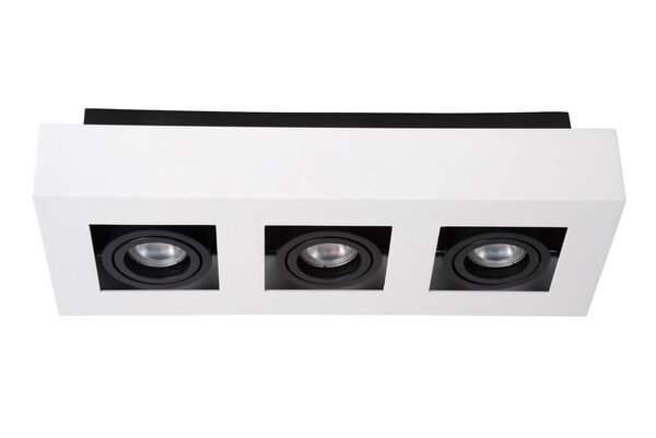Lucide XIRAX - Plafondspot - LED Dim to warm - GU10 - 3x5W 2200K/3000K - Wit Lucide XIRAX - Plafondspot - LED Dim to warm - GU10 - 3x5W 2200K/3000K - Wit