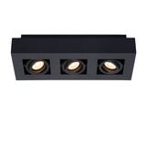 Lucide XIRAX - Plafondspot - LED Dim to warm - GU10 - 3x5W 2200K/3000K - Zwart