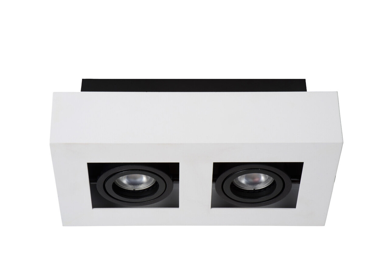 Lucide XIRAX - Plafondspot - LED Dim to warm - GU10 - 2x5W 2200K/3000K - Wit