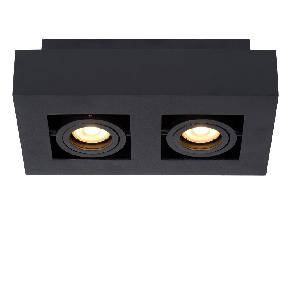 Lucide XIRAX - Plafondspot - LED Dim to warm - GU10 - 2x5W 2200K/3000K - Zwart Lucide XIRAX - Plafondspot - LED Dim to warm - GU10 - 2x5W 2200K/3000K - Zwart