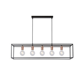 Lucide ARTHUR - Hanglamp - 5xE27 - Zwart Lucide ARTHUR - Hanglamp - 5xE27 - Zwart