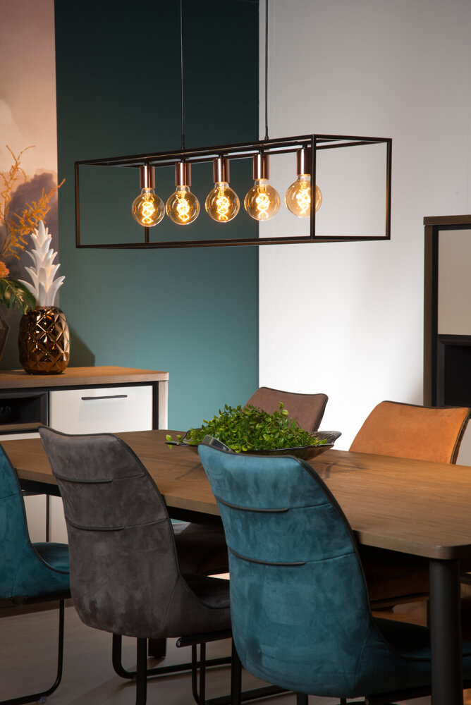 Lucide ARTHUR - Hanglamp - 5xE27 - Zwart Lucide ARTHUR - Hanglamp - 5xE27 - Zwart