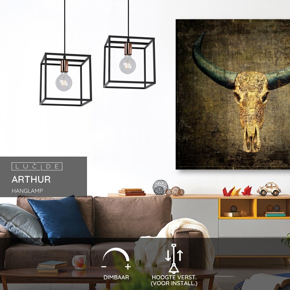 Lucide ARTHUR - Hanglamp - 1xE27 - Zwart Lucide ARTHUR - Hanglamp - 1xE27 - Zwart