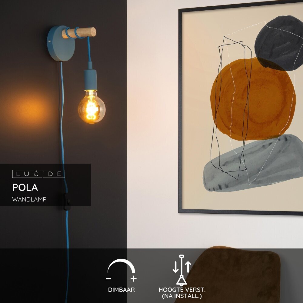 Lucide POLA - Wandlamp Kinderkamer - 1xE27 - Blauw Lucide POLA - Wandlamp Kinderkamer - 1xE27 - Blauw
