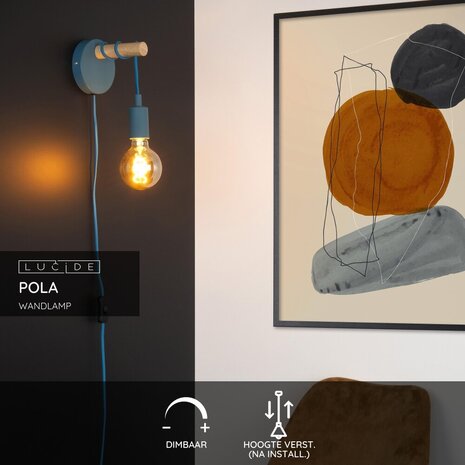 Lucide POLA - Wandlamp Kinderkamer - 1xE27 - Blauw Lucide POLA - Wandlamp Kinderkamer - 1xE27 - Blauw