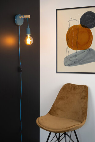 Lucide POLA - Wandlamp Kinderkamer - 1xE27 - Blauw Lucide POLA - Wandlamp Kinderkamer - 1xE27 - Blauw