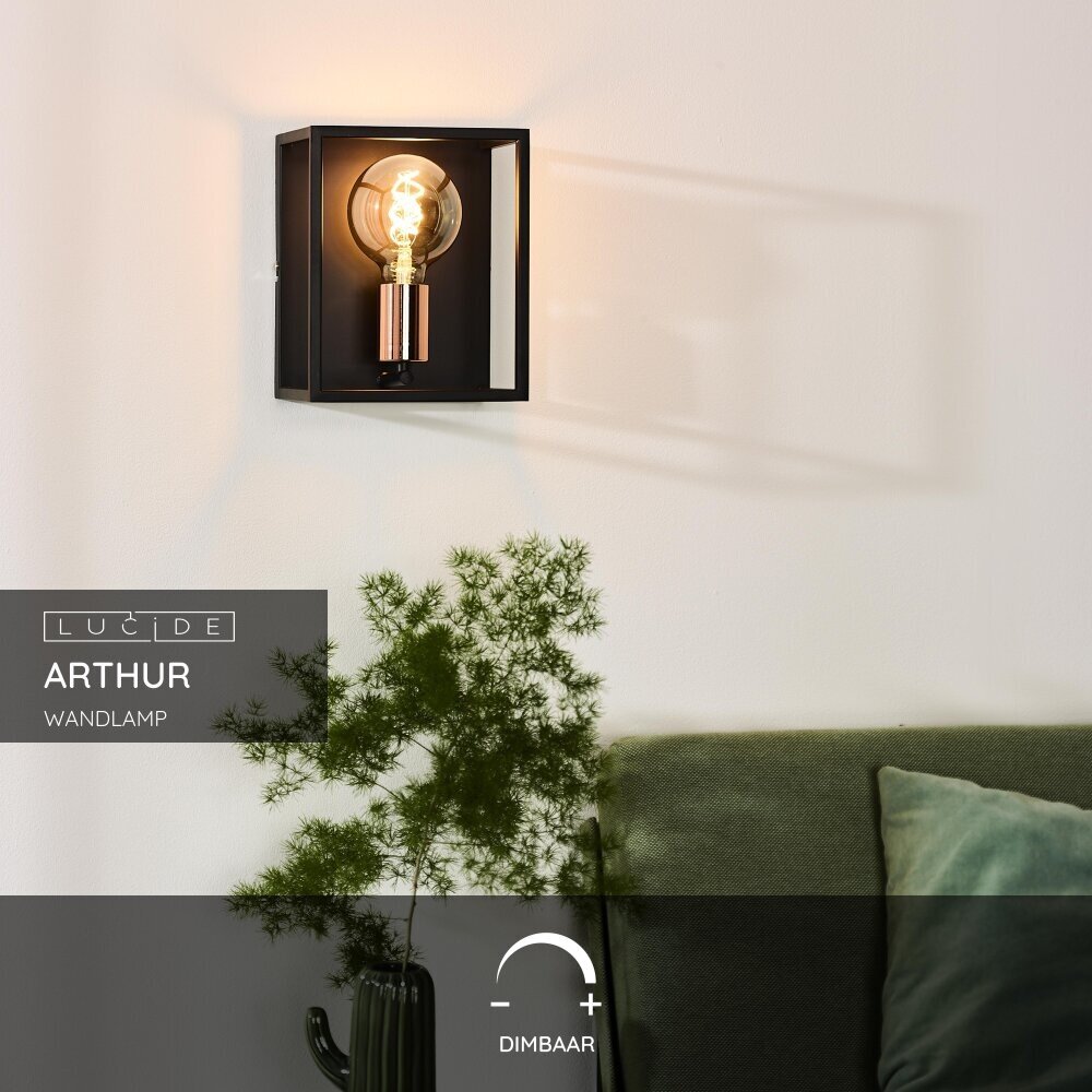 Lucide ARTHUR - Wandlamp - 1xE27 - Zwart Lucide ARTHUR - Wandlamp - 1xE27 - Zwart