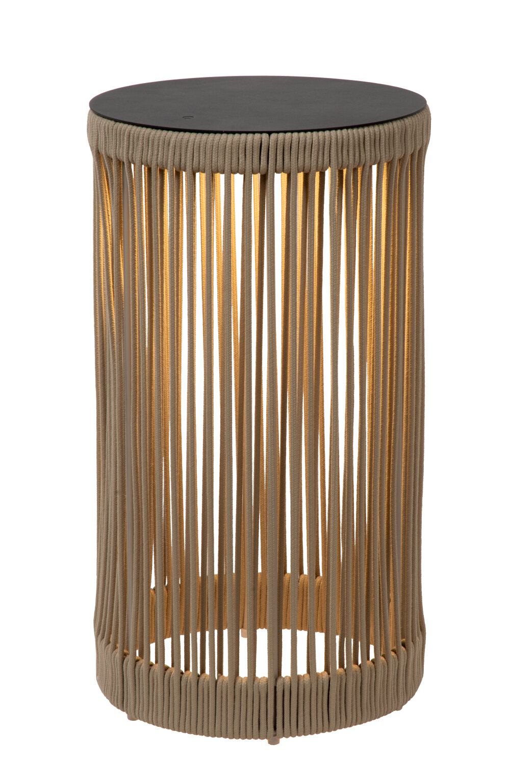 Lucide PINGI - Oplaadbare Vloerlamp Binnen/Buiten - Accu/Batterij - Ø 33,5 cm - LED 3 StepDim - 1x3W 3000K - IP44 - Taupe