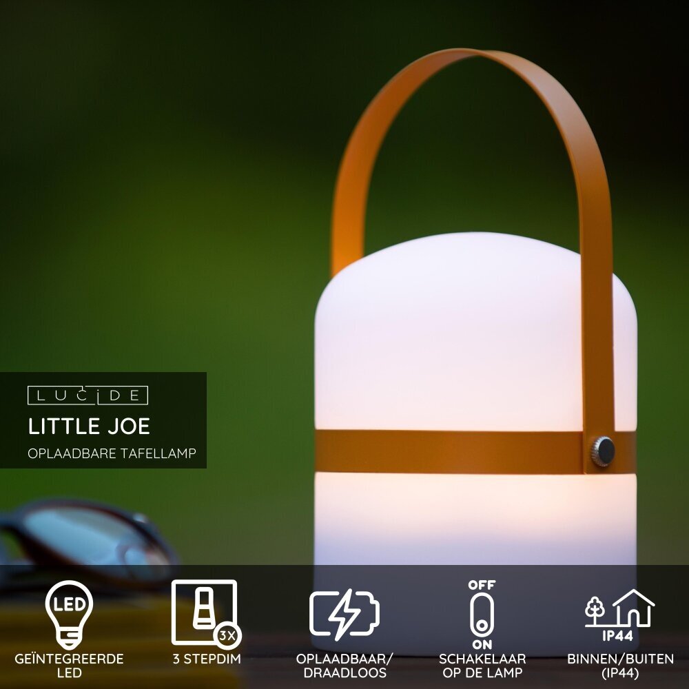 Lucide LITTLE JOE - Oplaadbare Tafellamp Binnen/Buiten - Accu/Batterij - Ø 10 cm - LED Dimb. - 1x0,3W 3000K - IP44 - Bruin Lucide LITTLE JOE - Oplaadbare Tafellamp Binnen/Buiten - Accu/Batterij - Ø 10 cm - LED Dimb. - 1x0,3W 3000K - IP44 - Bruin