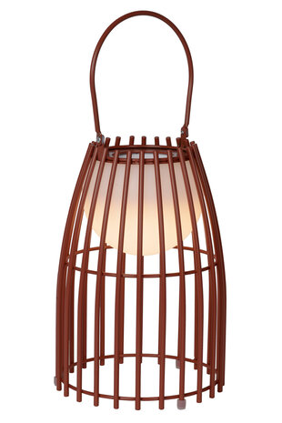 Lucide FJARA - Oplaadbare Tafellamp Binnen/Buiten - Accu/Batterij - Ø 17,5 cm - LED 3 StepDim - 1x0,3W 3000K - IP44 - Roest bruin Lucide FJARA - Oplaadbare Tafellamp Binnen/Buiten - Accu/Batterij - Ø 17,5 cm - LED 3 StepDim - 1x0,3W 3000K - IP44 - Roest bruin