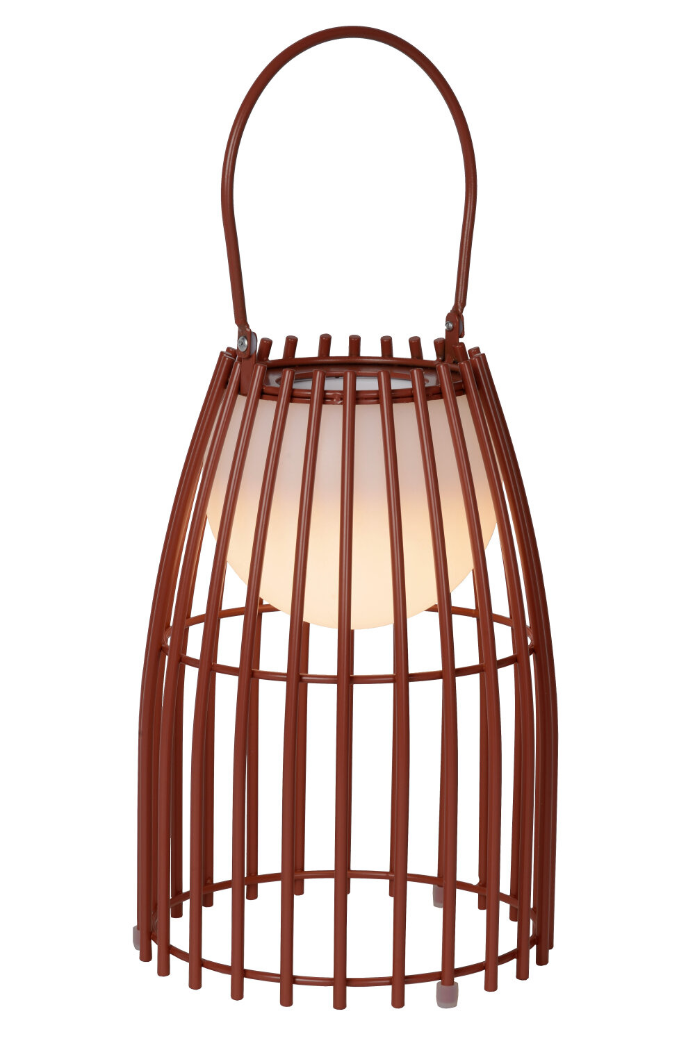 Lucide FJARA - Oplaadbare Tafellamp Binnen/Buiten - Accu/Batterij - Ø 17,5 cm - LED Dim to warm - 1x0,3W 2800K/3200K - IP44 - Roest bruin