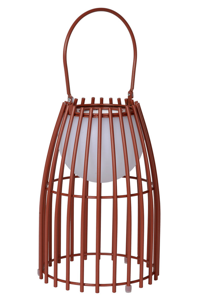 Lucide FJARA - Oplaadbare Tafellamp Binnen/Buiten - Accu/Batterij - Ø 17,5 cm - LED 3 StepDim - 1x0,3W 3000K - IP44 - Roest bruin Lucide FJARA - Oplaadbare Tafellamp Binnen/Buiten - Accu/Batterij - Ø 17,5 cm - LED 3 StepDim - 1x0,3W 3000K - IP44 - Roest bruin