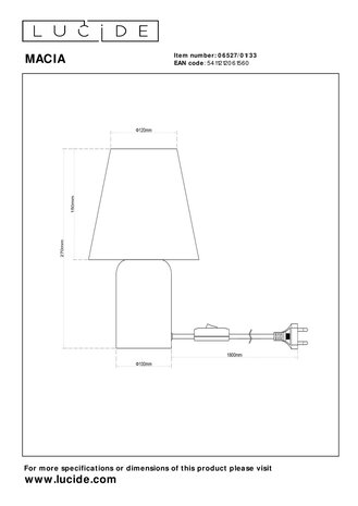 Lucide MACIA - Tafellamp - 1xE14 - Groen Lucide MACIA - Tafellamp - 1xE14 - Groen