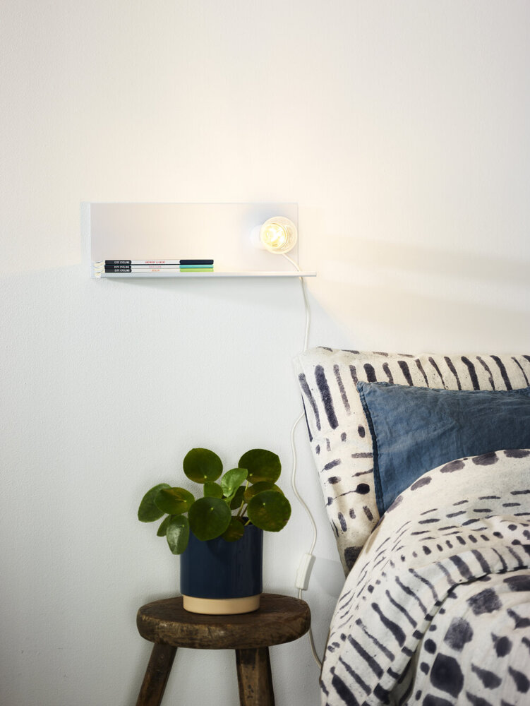 Lucide SEBO - Bedlamp / Wandlamp - 1xE27 - Wit Lucide SEBO - Bedlamp / Wandlamp - 1xE27 - Wit