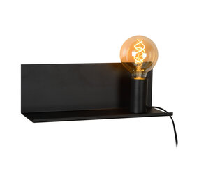 Lucide SEBO - Bedlamp / Wandlamp - 1xE27 - Zwart