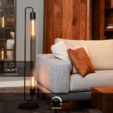 Lucide CALIXT - Vloerlamp - 2xE27 - Zwart Lucide CALIXT - Vloerlamp - 2xE27 - Zwart