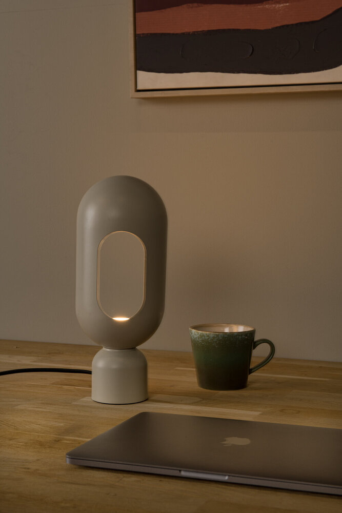 Lucide BARRIS - Tafellamp - 1xE27 - Taupe Lucide BARRIS - Tafellamp - 1xE27 - Taupe