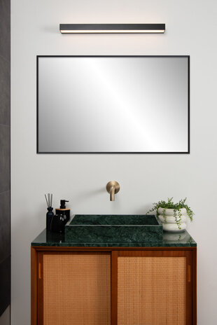 Lucide ALEXA - Wandlamp Badkamer - LED - 1x8W 2700K - IP44 - Zwart