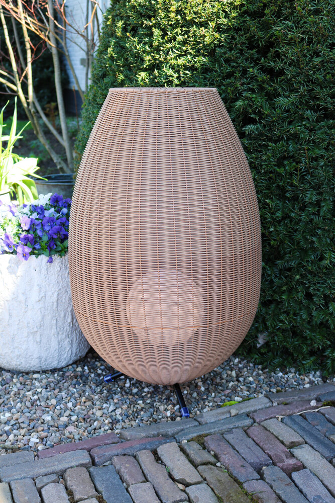 Lucide COLIN IP44 - Oplaadbare Vloerlamp Binnen/Buiten - Accu/Batterij - LED 3 StepDim - 1x3W 3000K - IP44 - Naturel