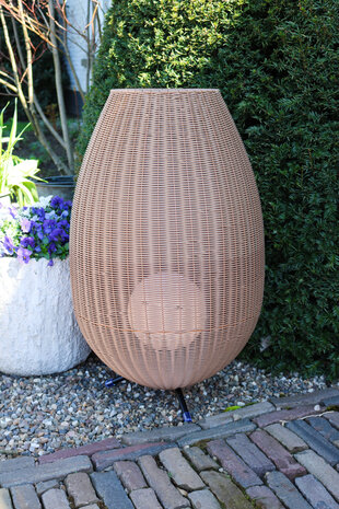 Lucide COLIN IP44 - Oplaadbare Vloerlamp Binnen/Buiten - Accu/Batterij - LED 3 StepDim - 1x3W 3000K - IP44 - Naturel