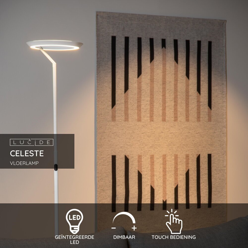 Lucide CELESTE - Vloerlamp - Ø 28 cm - LED Dimb. - 1x21W 2700K - Wit Lucide CELESTE - Vloerlamp - Ø 28 cm - LED Dimb. - 1x21W 2700K - Wit