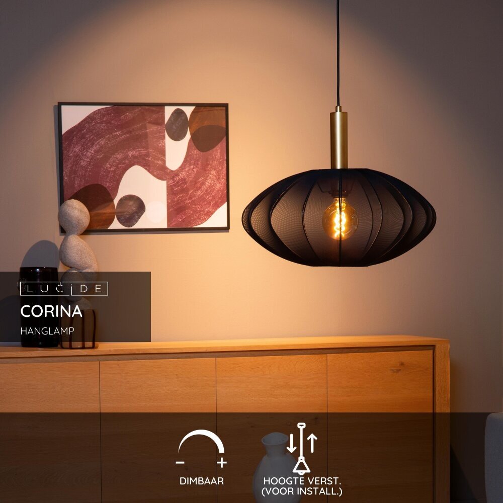 Lucide CORINA - Hanglamp - Ø 50 cm - 1xE27 - Zwart Lucide CORINA - Hanglamp - Ø 50 cm - 1xE27 - Zwart