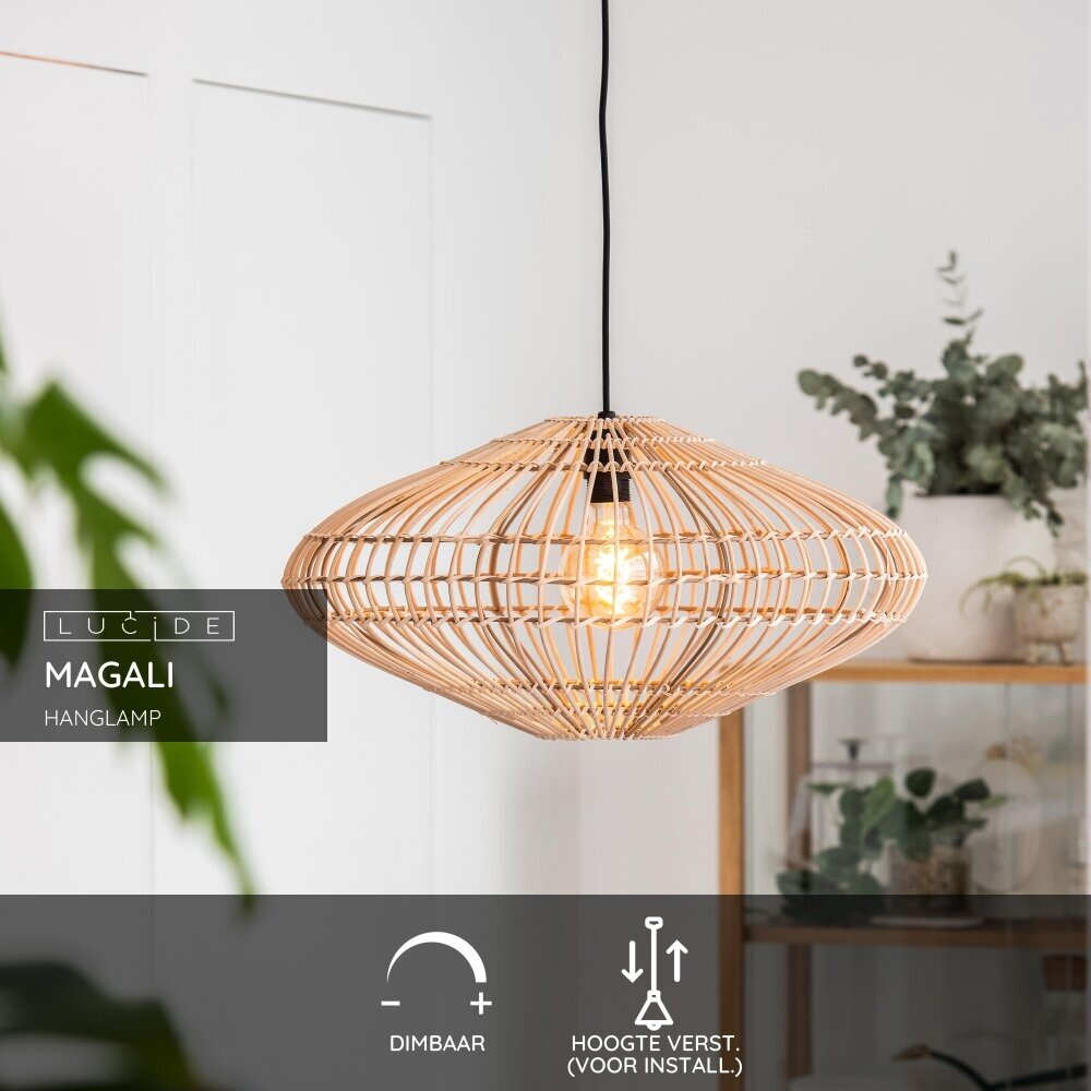 Lucide MAGALI - Hanglamp - Ø 56 cm - 1xE27 - Naturel Lucide MAGALI - Hanglamp - Ø 56 cm - 1xE27 - Naturel