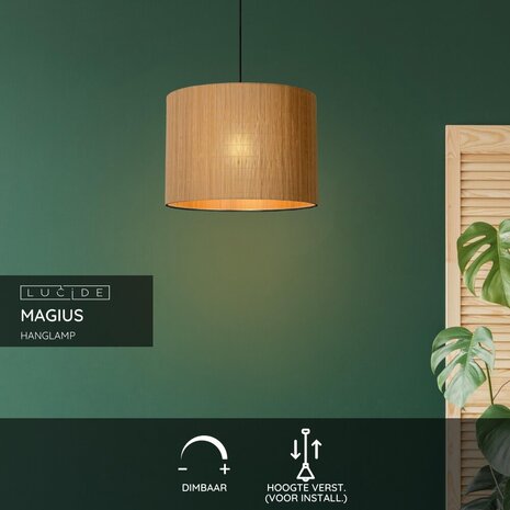 Lucide MAGIUS - Hanglamp - Ø 42 cm - 1xE27 - Naturel Lucide MAGIUS - Hanglamp - Ø 42 cm - 1xE27 - Naturel