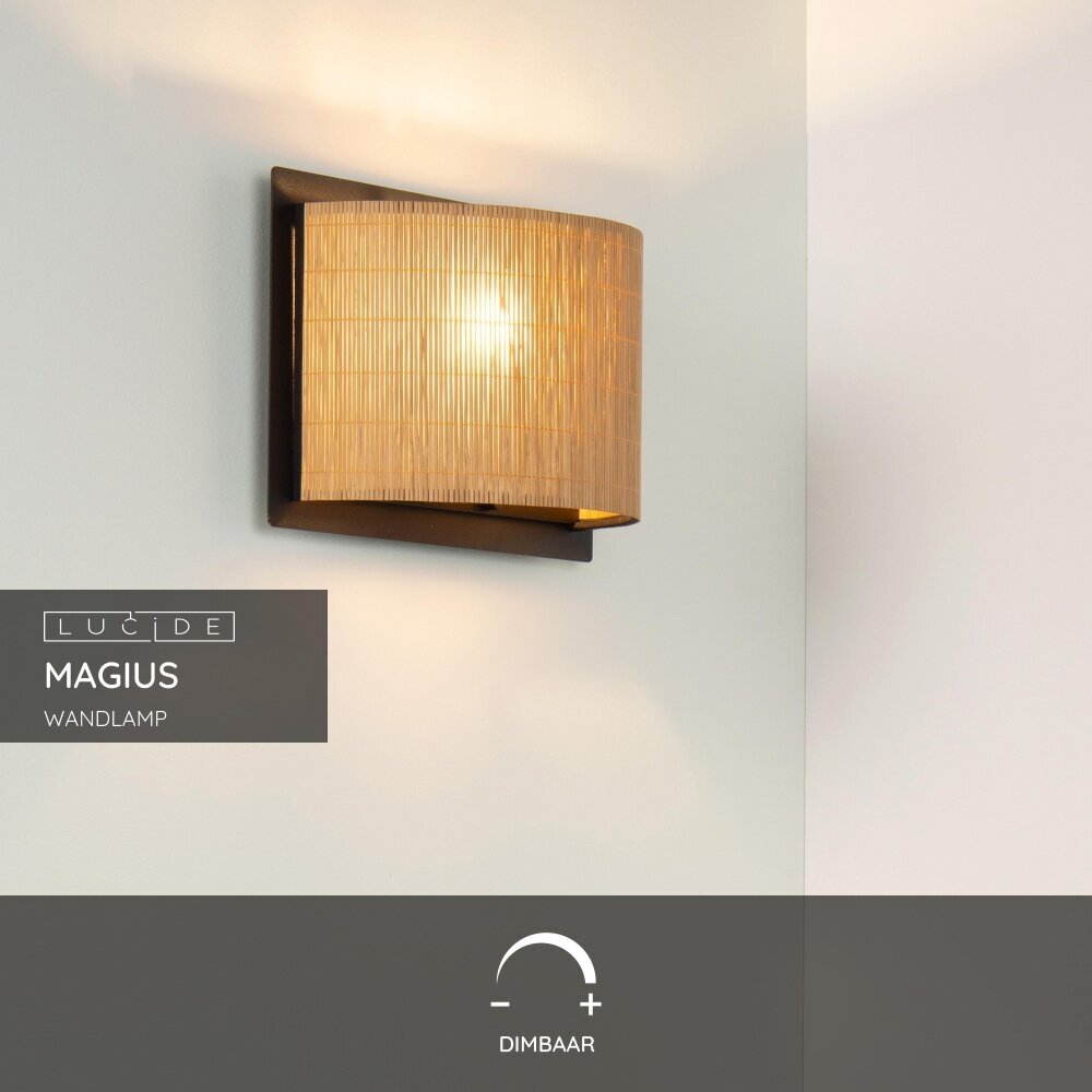 Lucide MAGIUS - Wandlamp - 1xE27 - Naturel