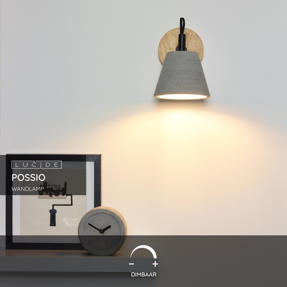 Lucide POSSIO - Wandlamp - 1xE14 - Grijs Lucide POSSIO - Wandlamp - 1xE14 - Grijs