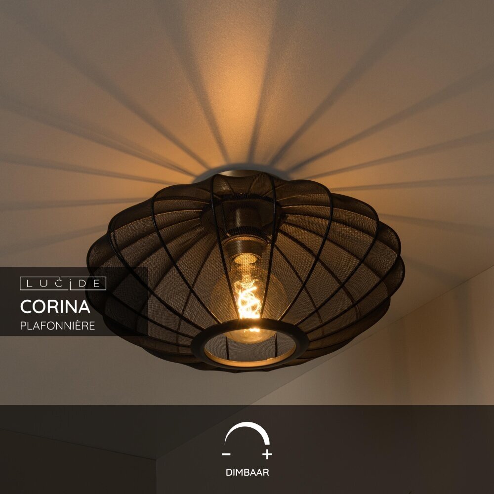 Lucide CORINA - Plafonnière - Ø 40 cm - 1xE27 - Zwart Lucide CORINA - Plafonnière - Ø 40 cm - 1xE27 - Zwart
