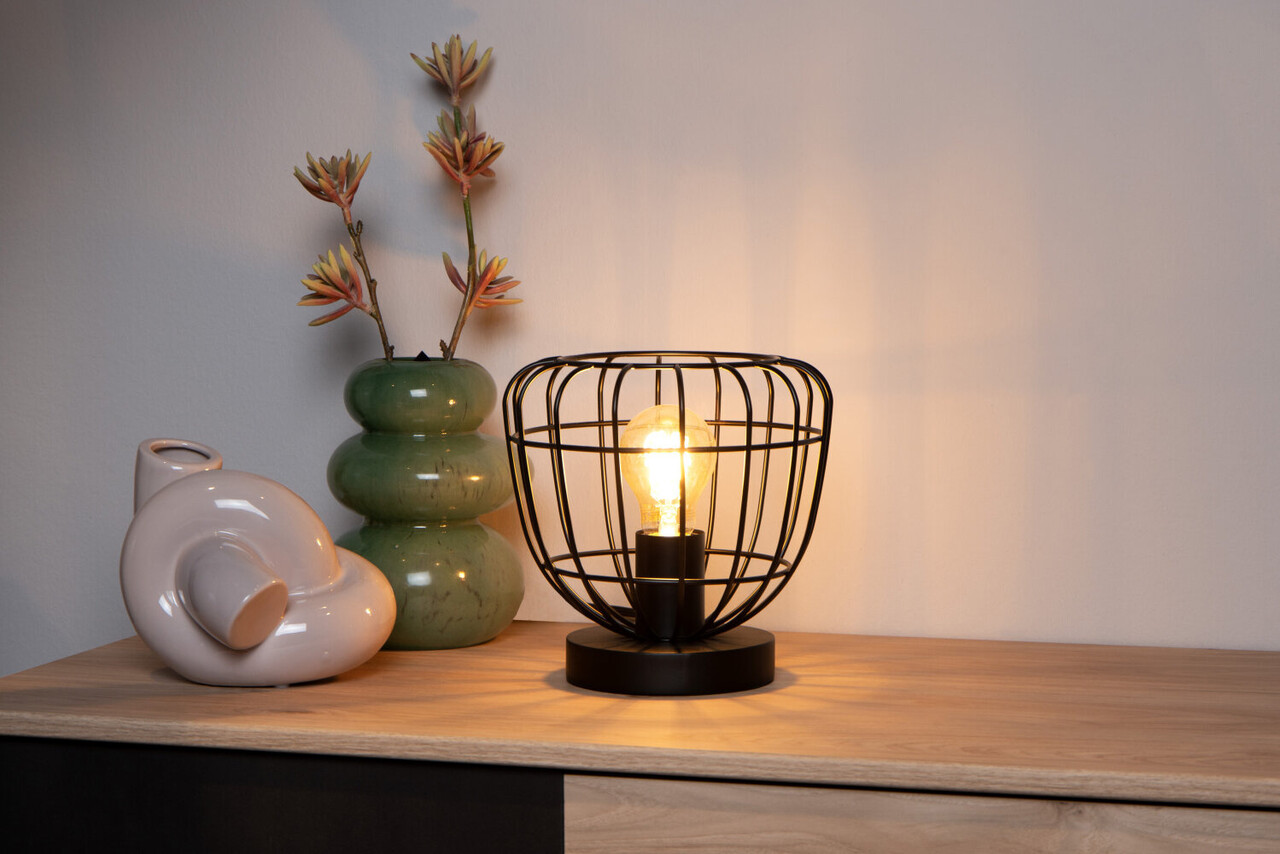 Lucide FILOX - Tafellamp - Ø 20 cm - 1xE27 - Zwart Lucide FILOX - Tafellamp - Ø 20 cm - 1xE27 - Zwart