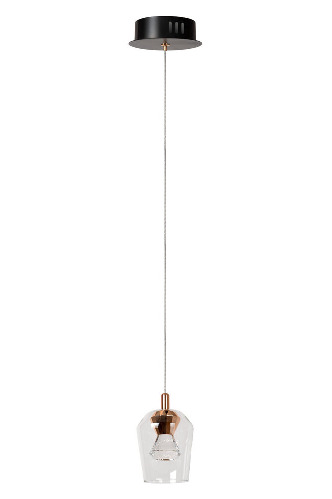 Lucide BERLIANE - Hanglamp - Ø 12 cm - LED Dimb. - 1x4W 2700K - Met vervangbare LED-module - Transparant | Essential