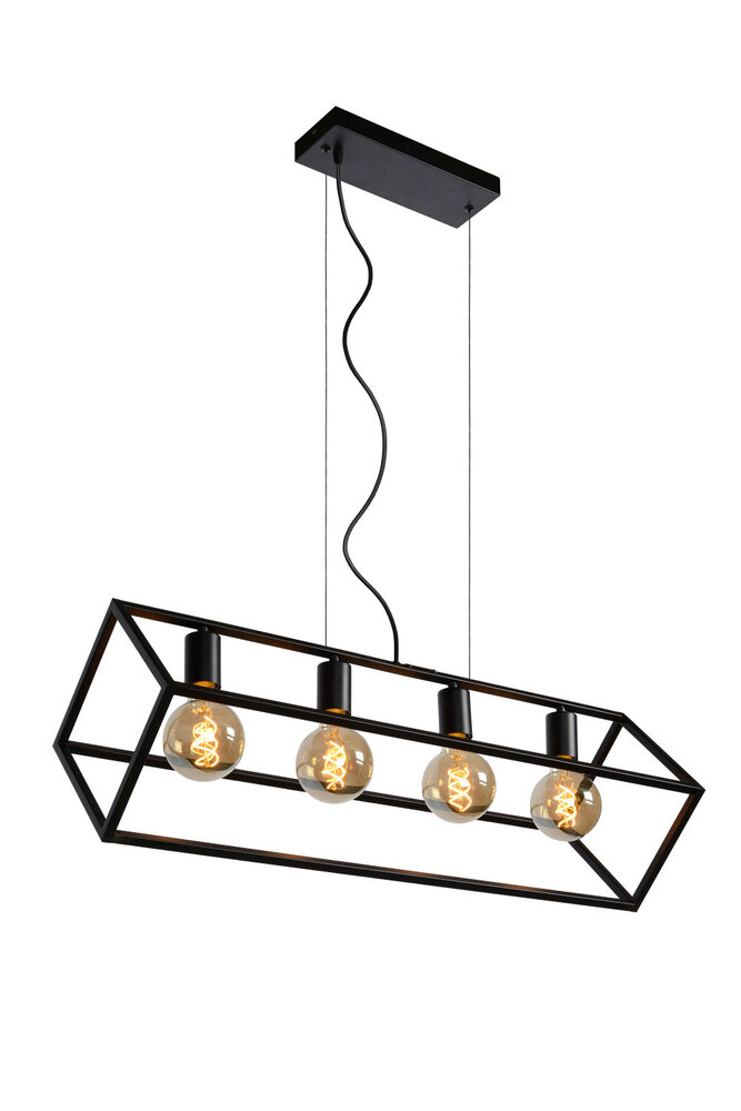Lucide FABIAN - Hanglamp - 4xE27 - Zwart Lucide FABIAN - Hanglamp - 4xE27 - Zwart