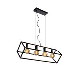 Lucide FABIAN - Hanglamp - 4xE27 - Zwart Lucide FABIAN - Hanglamp - 4xE27 - Zwart