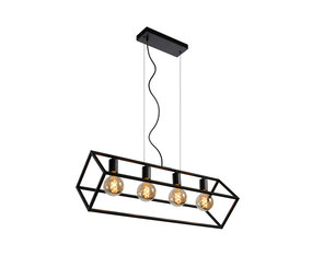 Lucide FABIAN - Hanglamp - 4xE27 - Zwart Lucide FABIAN - Hanglamp - 4xE27 - Zwart
